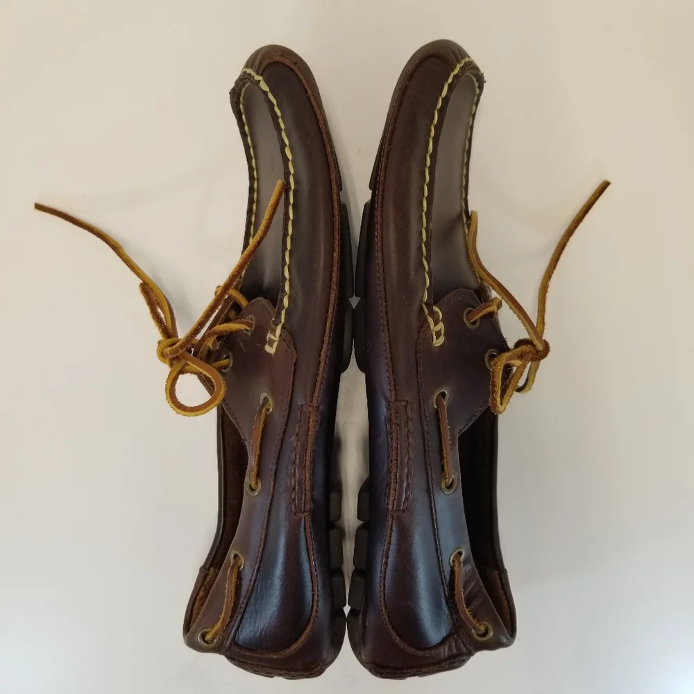 Polo Ralph Lauren Roderick Mens Sz 9D Brown Leather Moc Loafer Boat Shoe Slip On